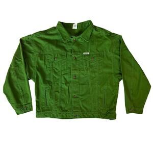Boss Green Jean Jacket Men's Large Vintage 90s Bomber Trucker Jacket